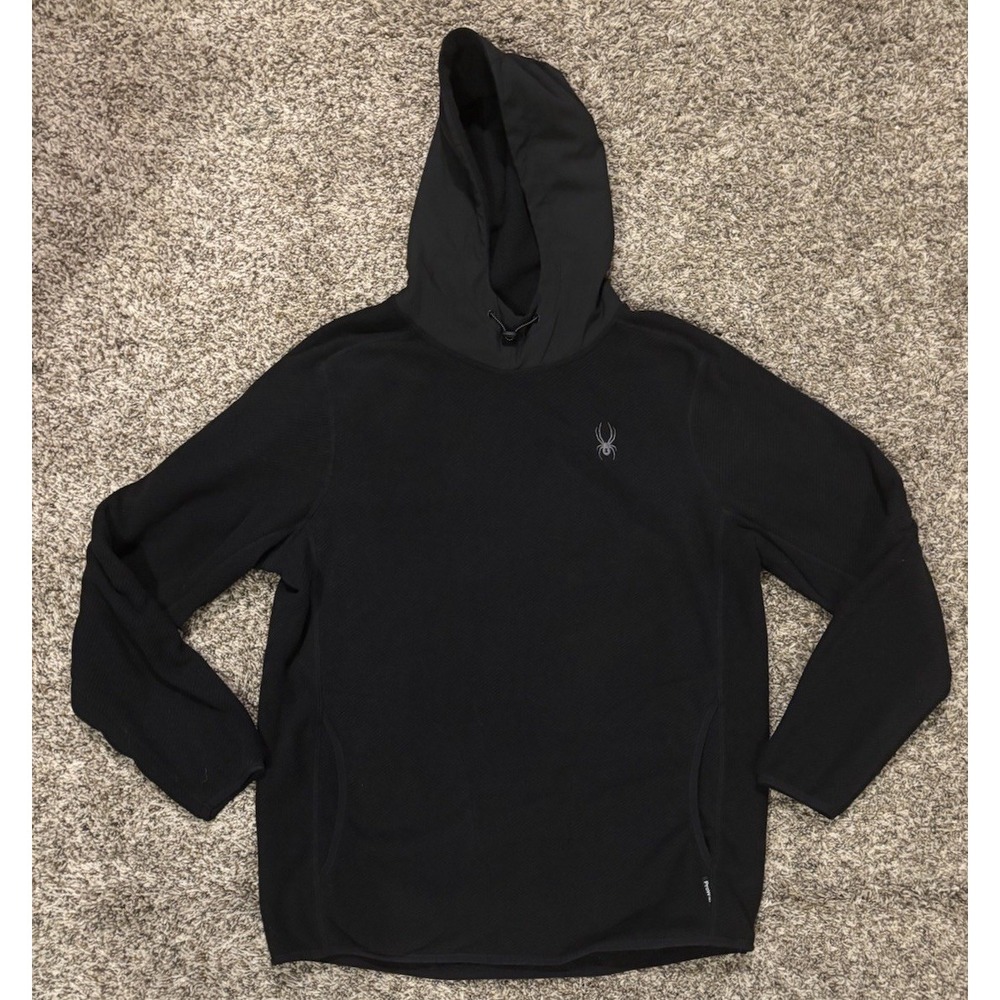 NWOT Spyder Active Hoodie Black Long Sleeve Ribbed Proweb Pullover Men’s L